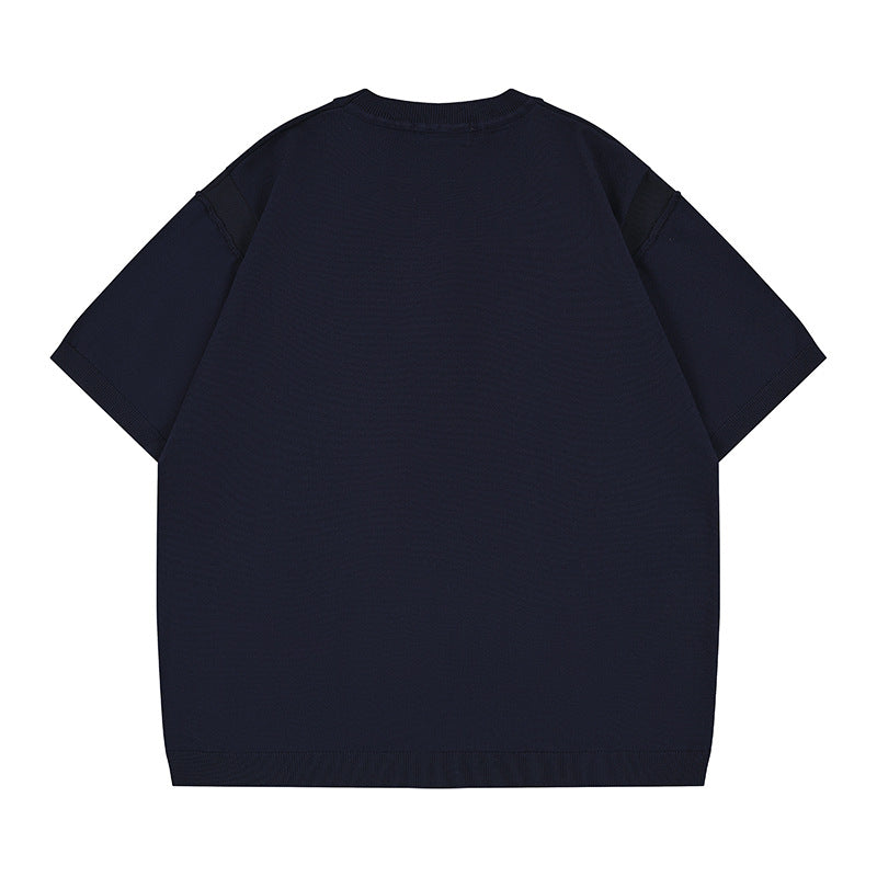 ST0NE lSLAND Classic Compass Patch Knit Short-Sleeve T-Shirt #3