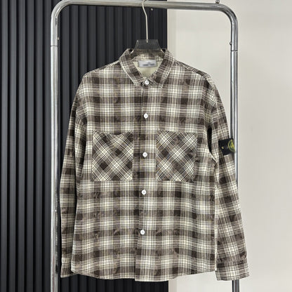 Stone Island High-quality plaid shirt