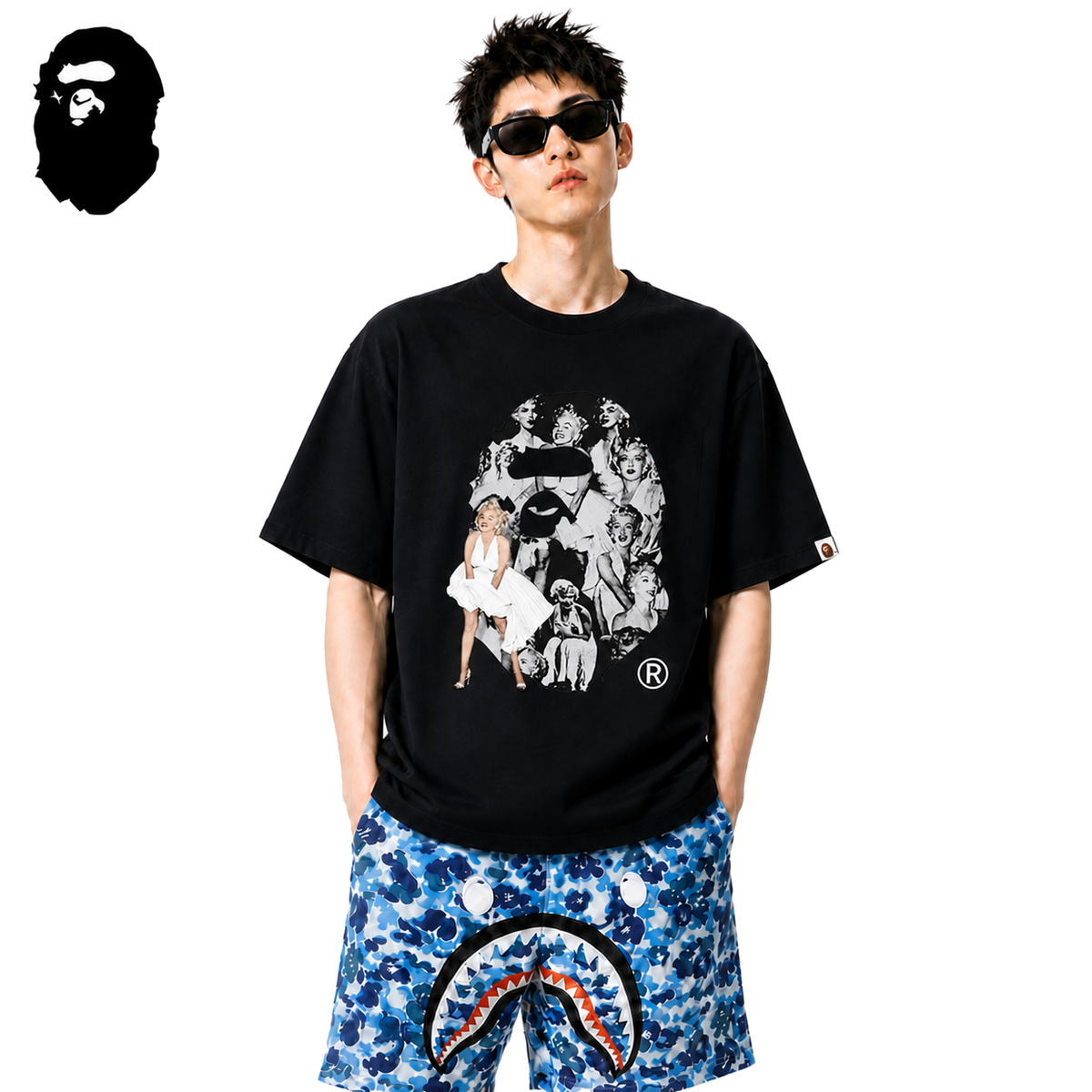 BAPE x Marilyn Monroe Ape Head Men's T-Shirt - Black