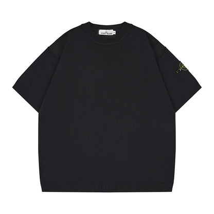 ST0NE lSLAND Classic Compass Patch Knit Short-Sleeve T-Shirt