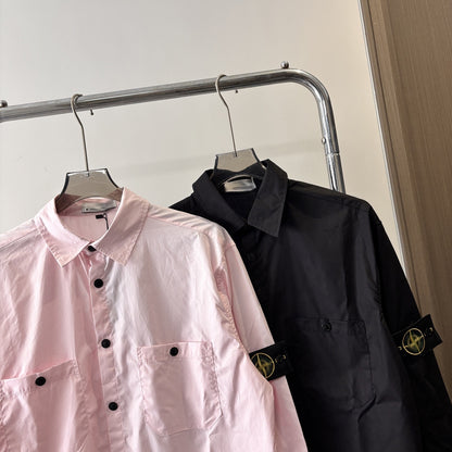 Stone Island Unisex loose-fit casual long-sleeve shirt