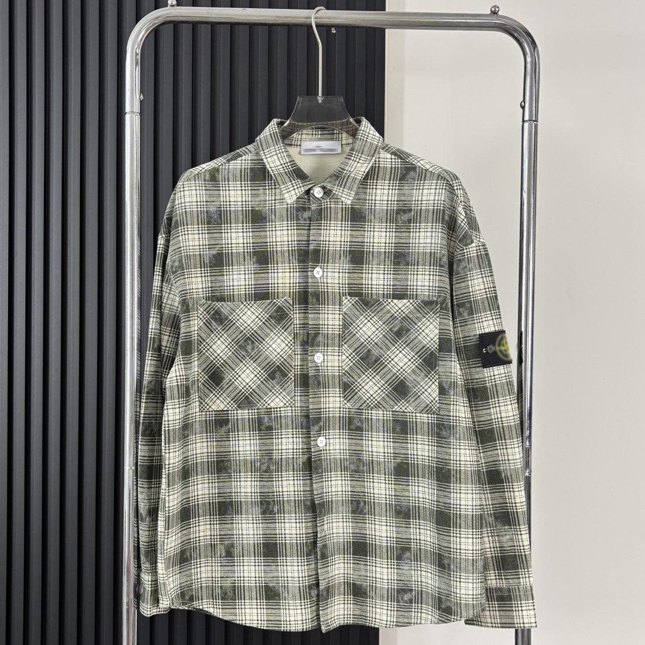 Stone Island High-quality plaid shirt