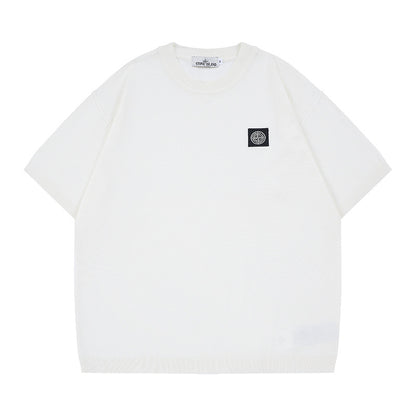 ST0NE lSLAND Classic Compass Patch Knit Short-Sleeve T-Shirt #3