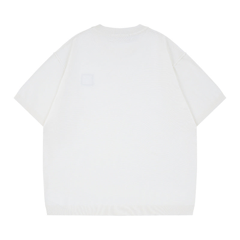 ST0NE lSLAND Classic Compass Patch Knit Short-Sleeve T-Shirt #3