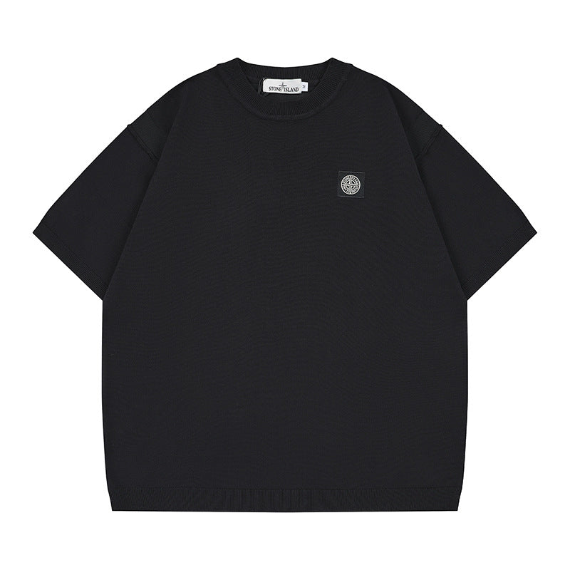 ST0NE lSLAND Classic Compass Patch Knit Short-Sleeve T-Shirt #3