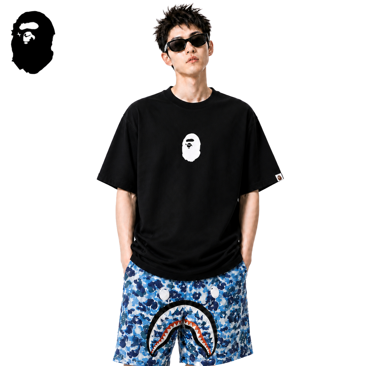 BAPE Small Ape Head Logo Men's T-Shirt - Black
