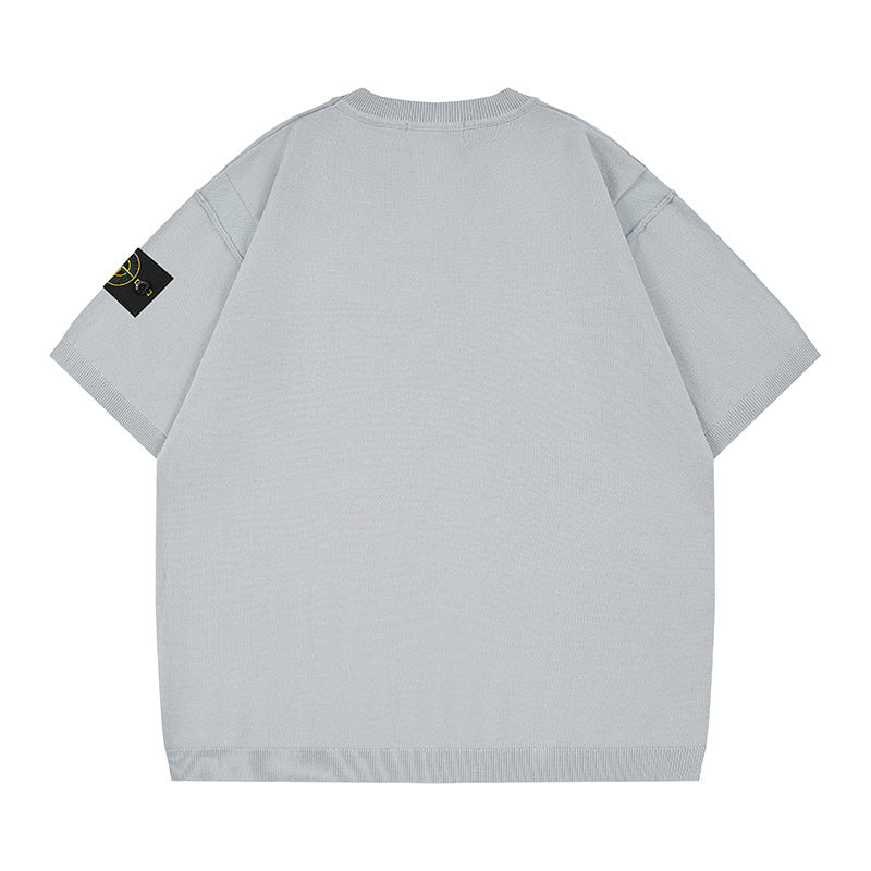 ST0NE lSLAND Classic Compass Patch Knit Short-Sleeve T-Shirt