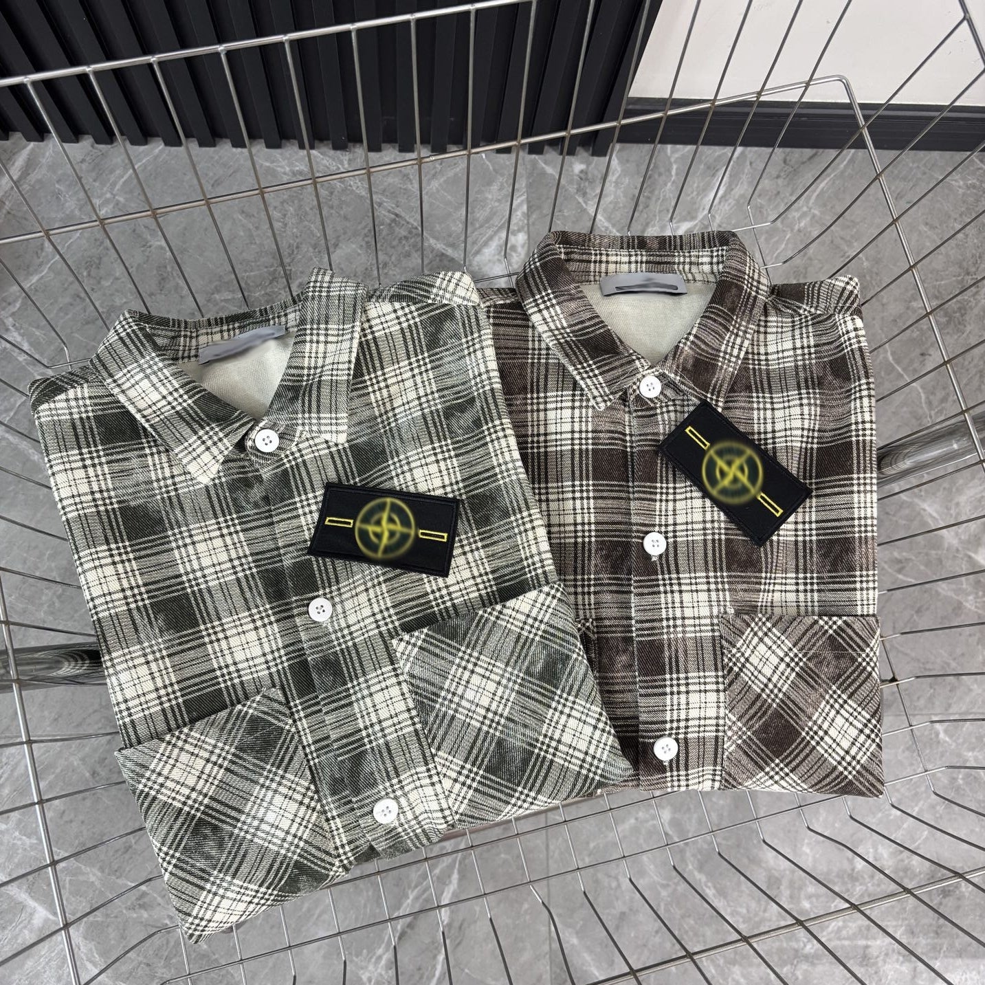 Stone Island High-quality plaid shirt