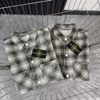 Stone Island High-quality plaid shirt