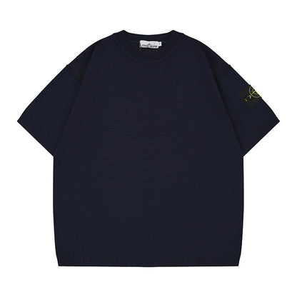 ST0NE lSLAND Classic Compass Patch Knit Short-Sleeve T-Shirt