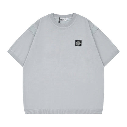 ST0NE lSLAND Classic Compass Patch Knit Short-Sleeve T-Shirt #3