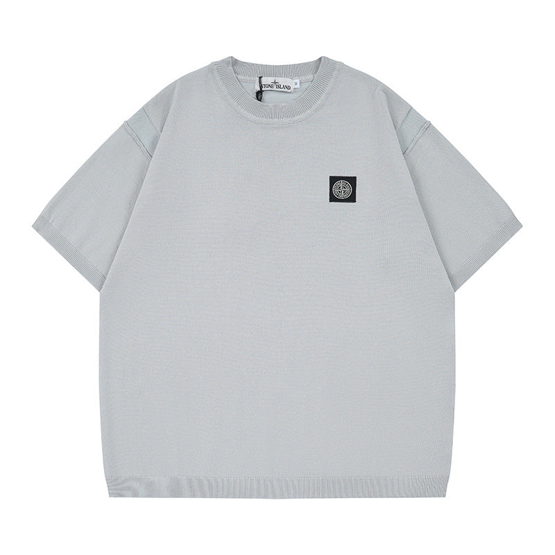ST0NE lSLAND Classic Compass Patch Knit Short-Sleeve T-Shirt #3