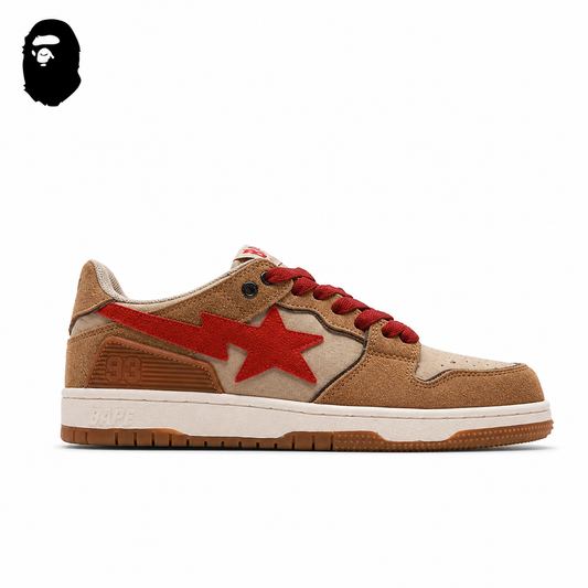 Human Made x BAPE STA SK8 Sneakers - Brown/Red