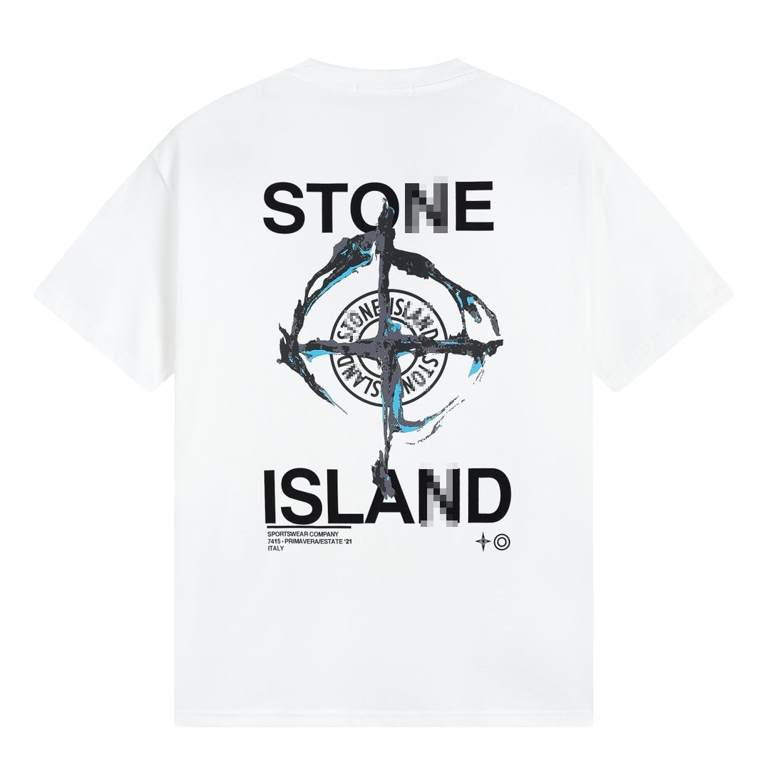 ST0NE lSLAND Pure Cotton T-Shirt #34