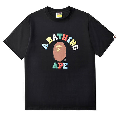 BAPE Color Camo College Ape Head Men's T-Shirt - Black