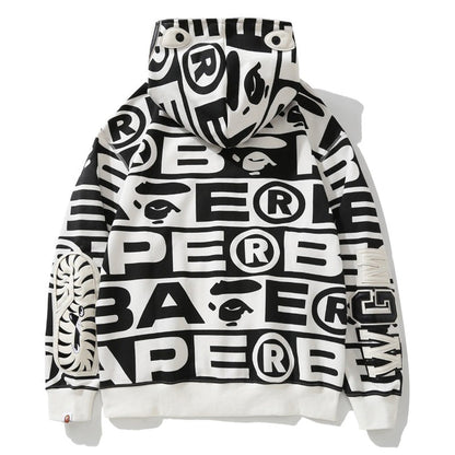 BAPE All-Over Logo Shark Zip Hoodie