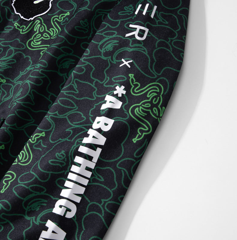 BAPE Green Shark Ape Head Zip Hoodie