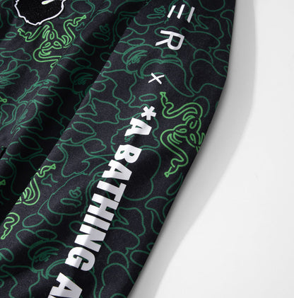 BAPE Green Shark Ape Head Zip Hoodie