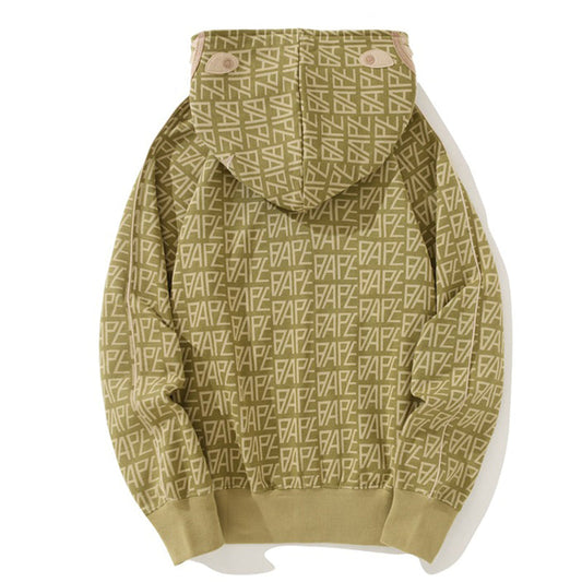 BAPE Logo Color Camo Shark Zip Hoodie - Khaki
