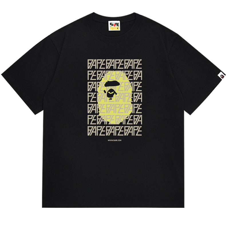 BAPE Monogram Ape Head Men's Graphic T-Shirt - Black
