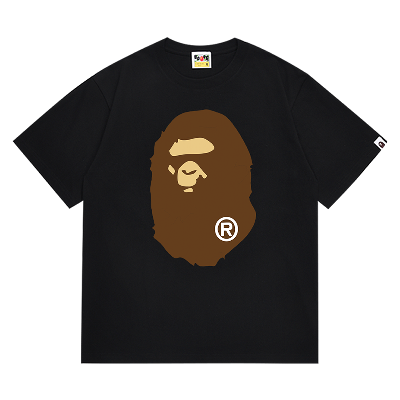 BAPE FW21 Brown Big Ape Head Men's T-Shirt - Black