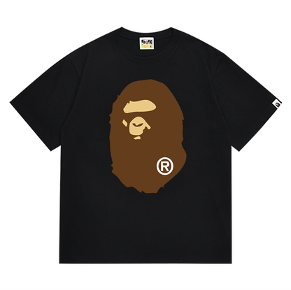BAPE FW21 Brown Big Ape Head Men's T-Shirt - Black