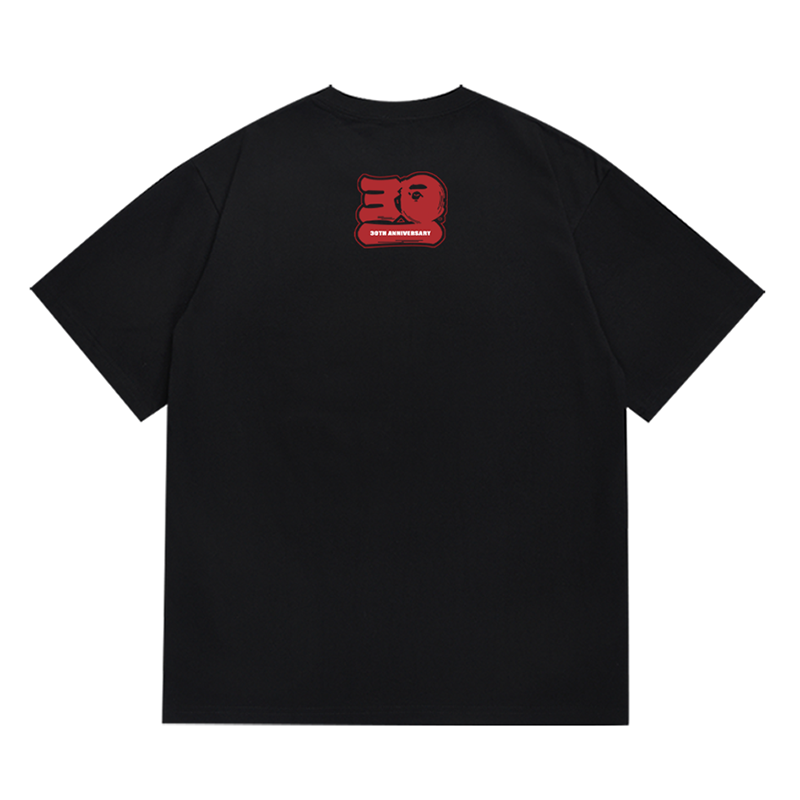 BAPE 30th Anniversary Red Ape Head Men's T-Shirt - Black