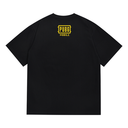 BAPE x PUBG Orange Camo Ape Head Men's T-Shirt - Black