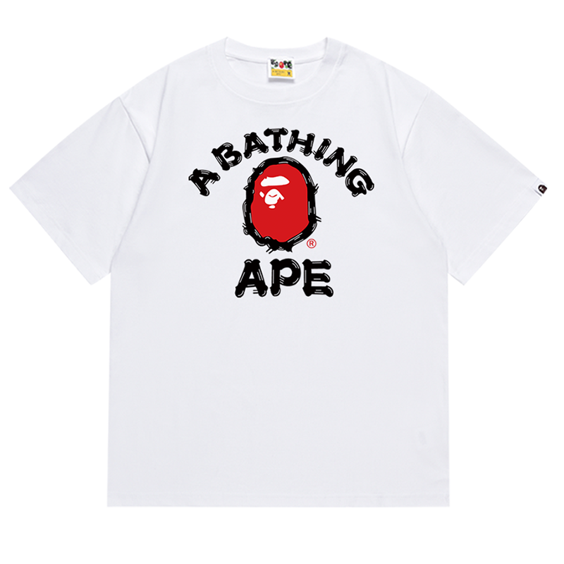 BAPE Brush College Ape Head Men's T-Shirt - Black