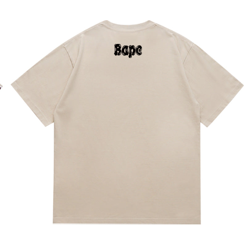 BAPE Brush College Ape Head Men's T-Shirt - Green