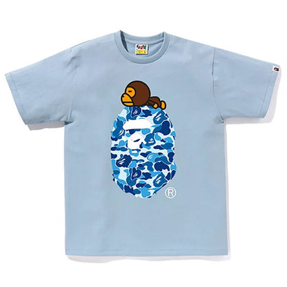 BAPE Blue ABC Camo Milo Ape Head Men's T-Shirt - Blue