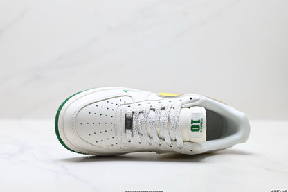 Nike Air Force 1 Low Brazil-Inspired | White Green Yellow Leather Sneakers