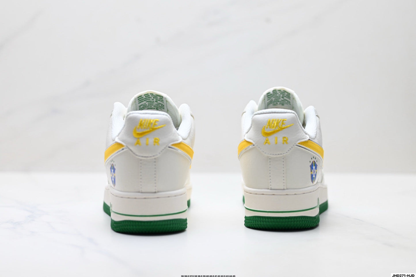 Nike Air Force 1 Low Brazil-Inspired | White Green Yellow Leather Sneakers