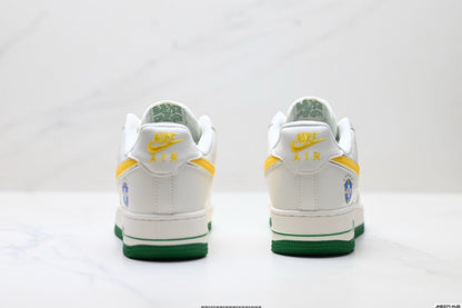 Nike Air Force 1 Low Brazil-Inspired | White Green Yellow Leather Sneakers