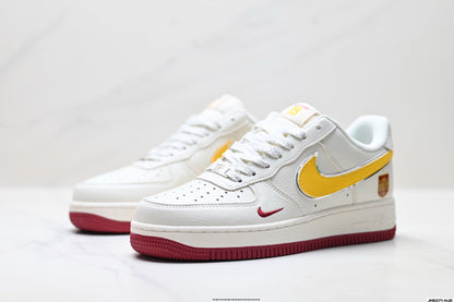 Nike Air Force 1 Low Spain-Inspired | White Yellow Red Leather Sneakers