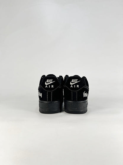Nike Air Force 1 Low Heritage | Black Suede Contrast Stitch Sneakers