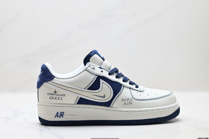 Nike Air Force 1 Low Blue & White Collection | Classic Leather Sneakers