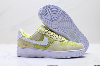 Nike Air Force 1 Low Lemon Yellow | Suede Leather Sneakers