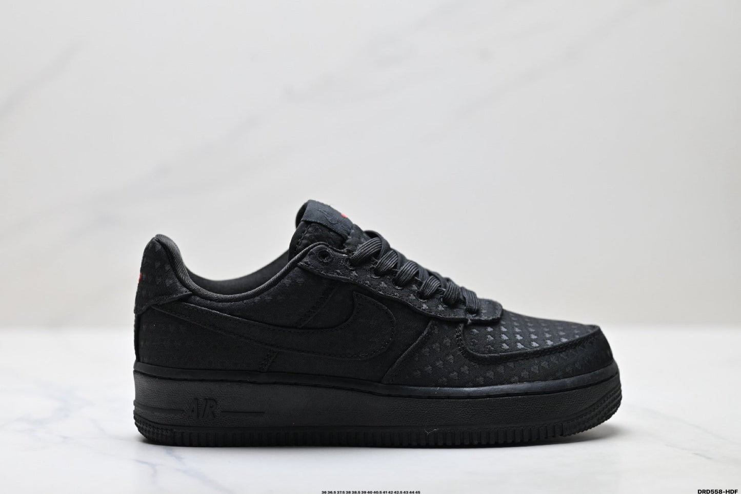 Nike Air Force 1 Low Triple Black | Jacquard Leather Sneakers