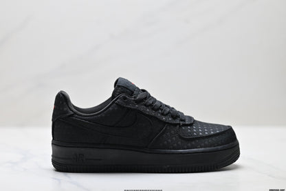 Nike Air Force 1 Low Triple Black | Jacquard Leather Sneakers
