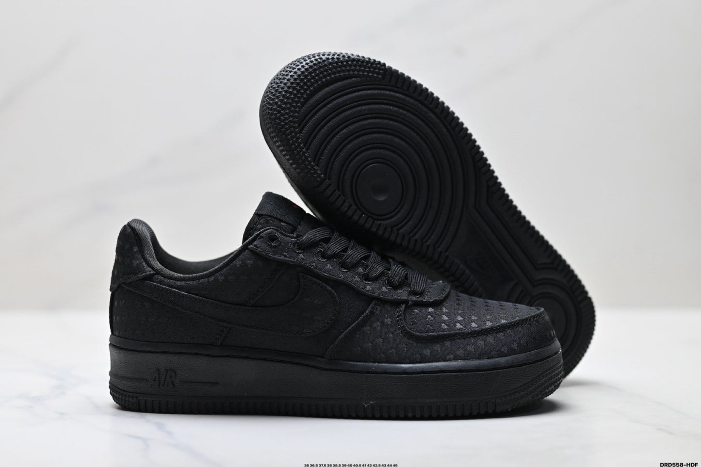 Nike Air Force 1 Low Triple Black | Jacquard Leather Sneakers