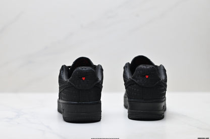 Nike Air Force 1 Low Triple Black | Jacquard Leather Sneakers