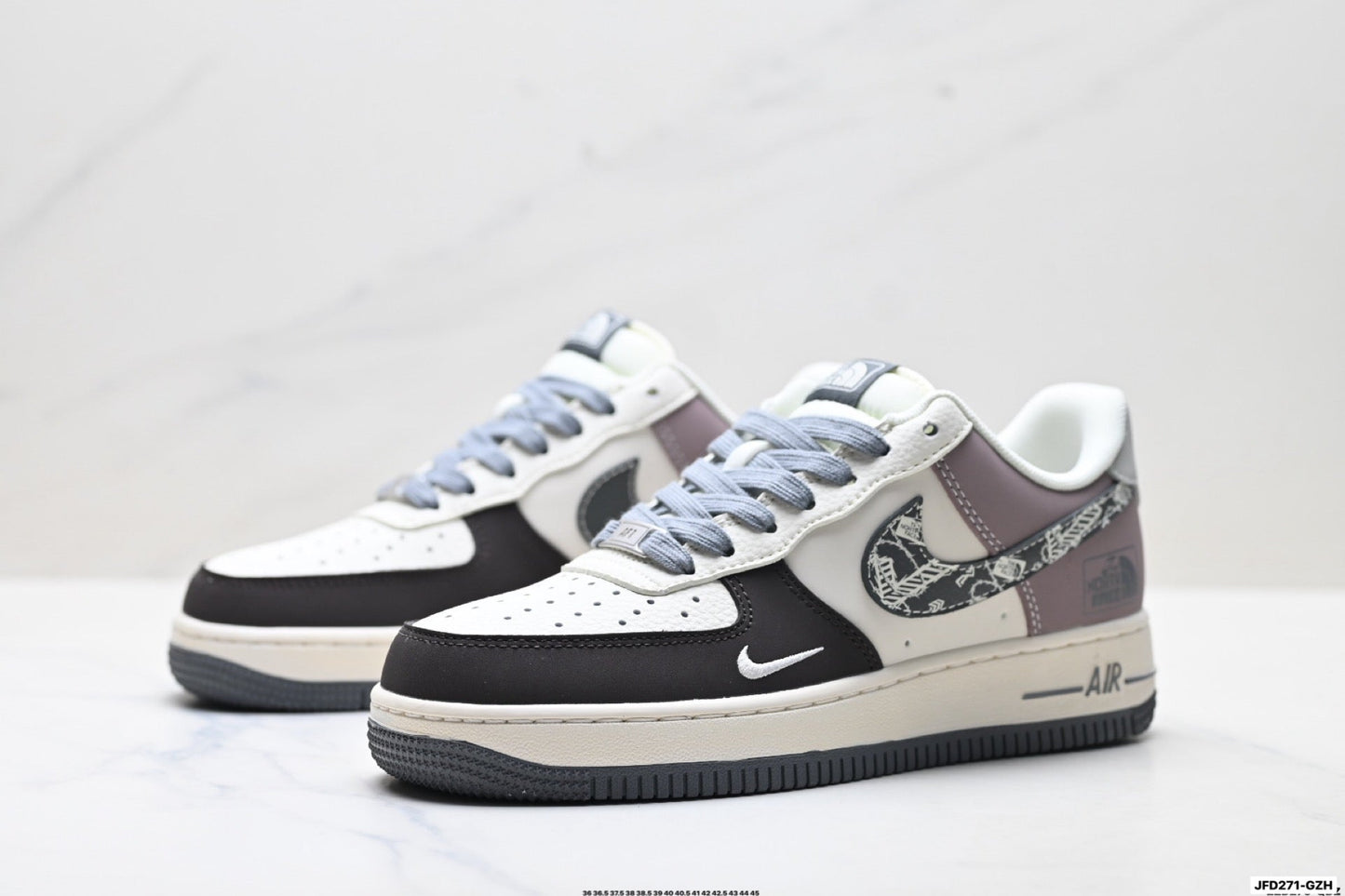 Nike Air Force 1 Low Outdoor Graphic | Grey White Leather Sneakers