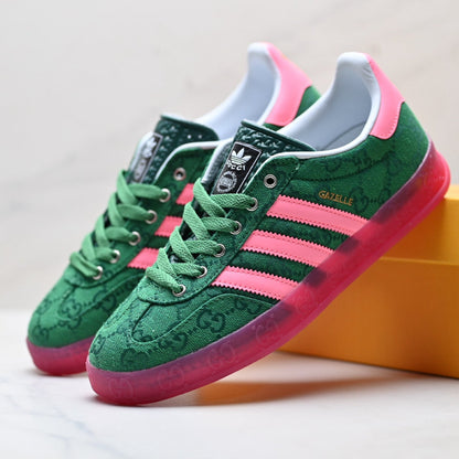 Adidas Originals Gazelle GG Monogram Green Pink Sneakers