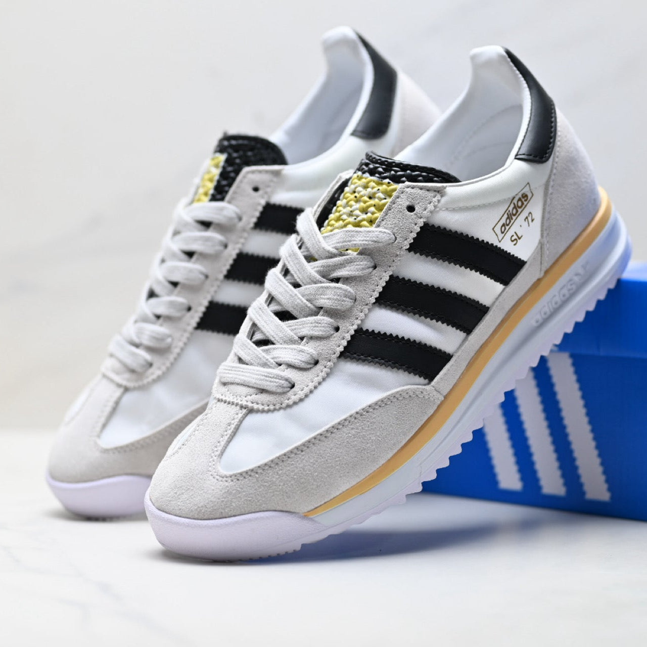 Adidas SL 72 White Black Retro Sneakers