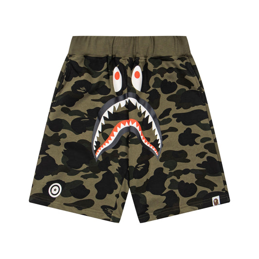 BAPE 1st Camo Shark Sweat Shorts – Green Camo