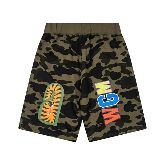 BAPE 1st Camo Shark Sweat Shorts – Green Camo