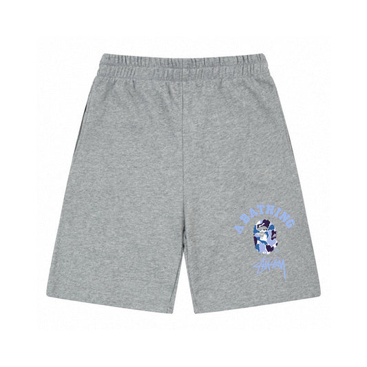 Stüssy x BAPE Camo Blue Graphic Shorts