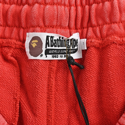 BAPE Washed Heavyweight Sweat Shorts – Red