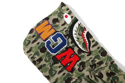 BAPE WGM Camo Shark Hoodie - Green & Grey